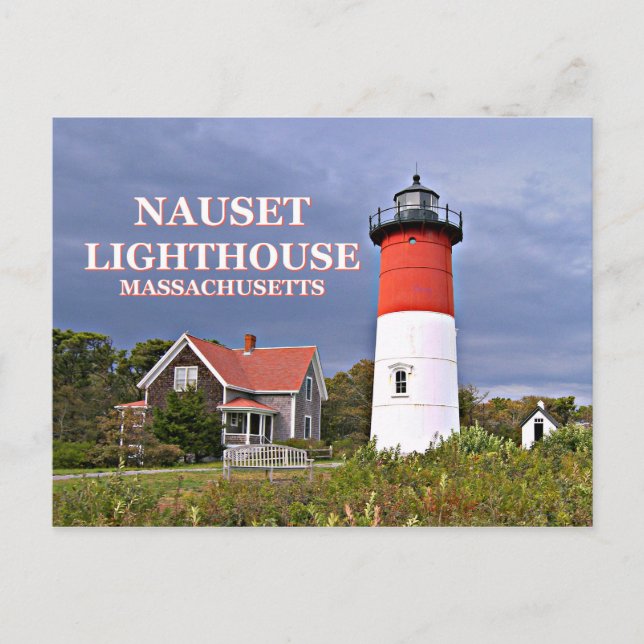 Nauset Light, Cape Cod, postal de Massachusetts (Anverso)