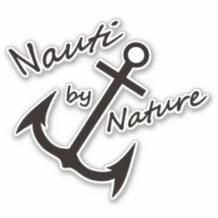 Nauti por naturaleza Anchor náutico Pegatina de v