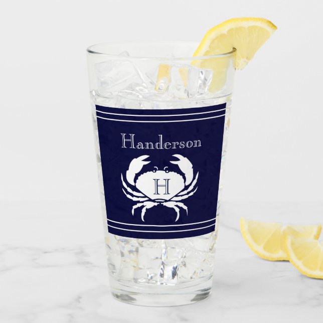 Náutica de cangrejo blanco azul de la Marina Monog (Reverso (hielo))