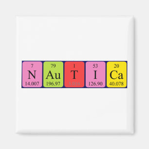 Nautica imán de nombres de tabla periódica