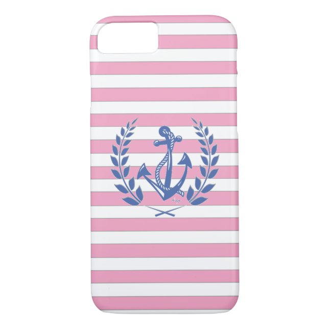 Náutica, Laurel Wreath, Anchor iPhone 7 Funda (Reverso)