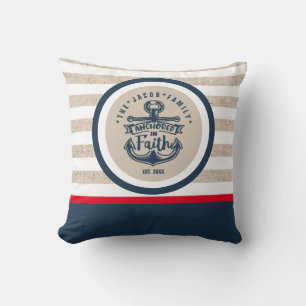 Náutica moderna anclada en el Cojín decorativo de