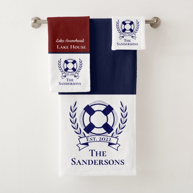 Náutica moderna marina Monograma azul baño de la c (In situ)