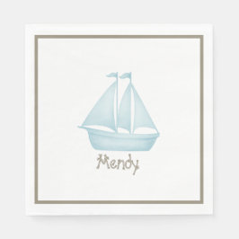 Náutica náutica arriba de la servilleta