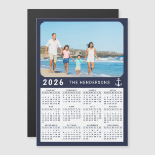 Nautical 2026 Photo Calendar Magnet Marina Azul