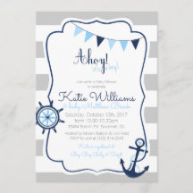 Nautical Ahoy es una tarjeta de Baby Shower para n