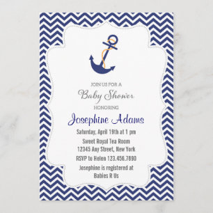 Nautical Anchor Baby Shower Invitación a la Marina