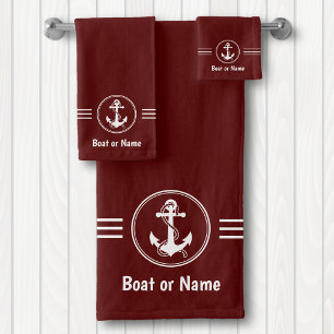 Nautical Anchor Rope Boat o tu nombre en rojo prof