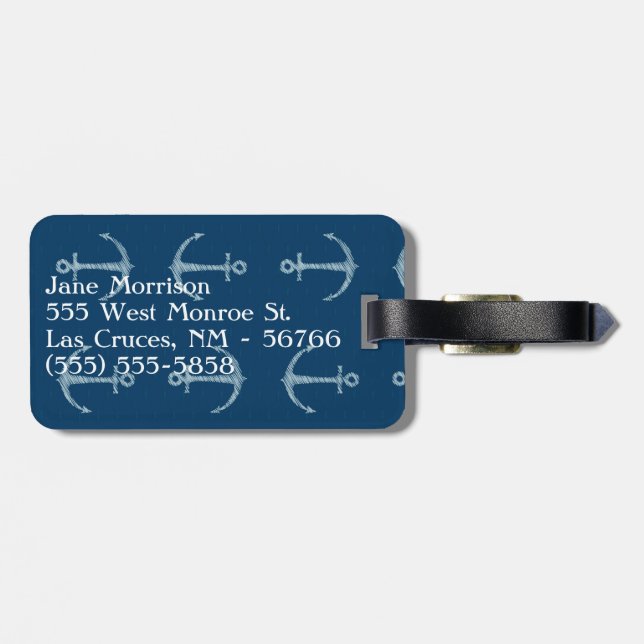 Nautical Anchor Sailing Bote Náutica Etiqueta de E (Atrás Horizontal)