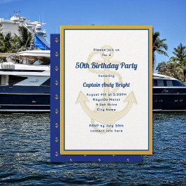 Nautical Anchor Sus Invitaciones Personalizados de