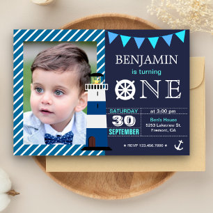 Nautical Baby Boy Primera Invitación a la fiesta d