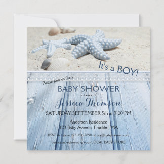 Nautical Beach Baby Boy Invitación a la ducha
