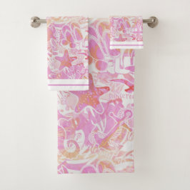 Nautical Beach Collage Hot Pink ID840