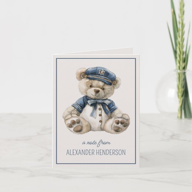 Nautical Blue Baby Bear Personalizado (Anverso)
