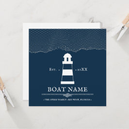 Nautical Blue Personalized Faro Nombre de barco