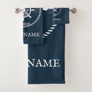 Nautical Boat Name Navy Blue Personalizado