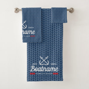 Nautical Boat Name Navy Blue Personalized Moderno