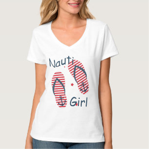 Nautical Cute Flip Flop diseño camiseta Chica Nau