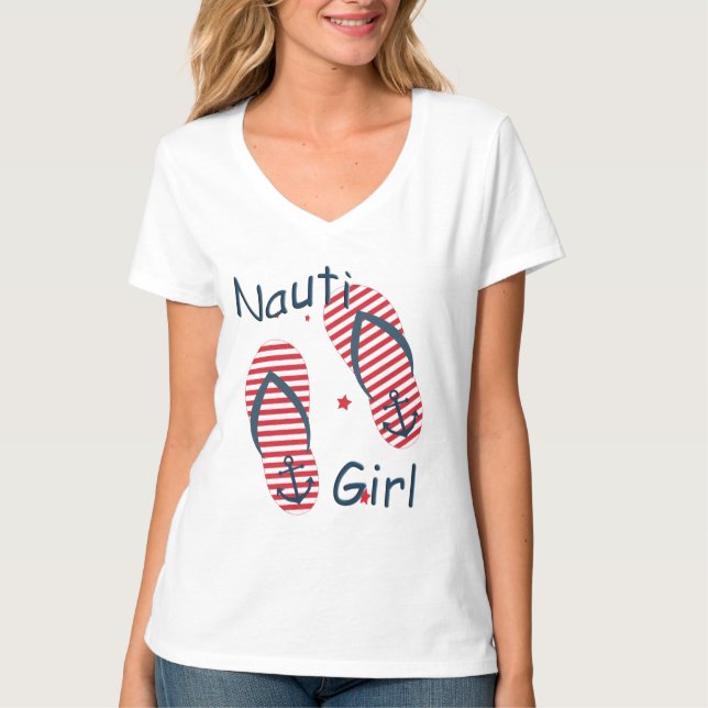 Nautical Cute Flip Flop diseño camiseta Chica Naut (Anverso)