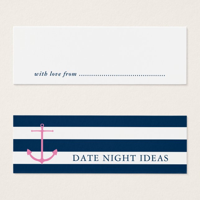Nautical Date Night Idea Bridal Shower Game (Anverso y reverso)