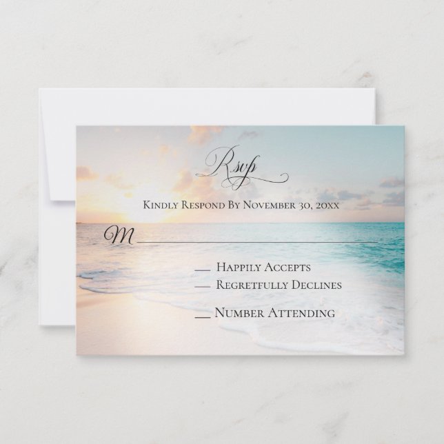 *~* Nautical Exotic Beach Wedding RSVP (Anverso)