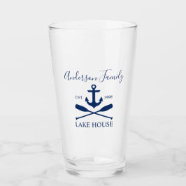Nautical Lake House Anchor Oars Family Navy Blue