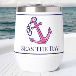 Nautical Naval Nace Anchor Rosado Preppy Nombre de