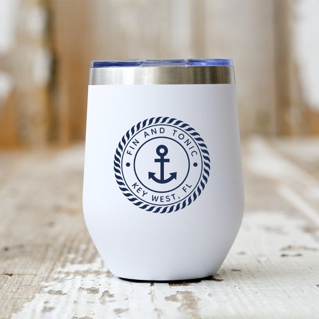 Nautical Navy Blue Anchor Nombre del barco (Subido por el creador)