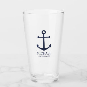Nautical Navy Blue Anchor Personalizado Groomsmen