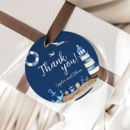 Nautical Navy Gracias Etiquetas Baby Shower Favor