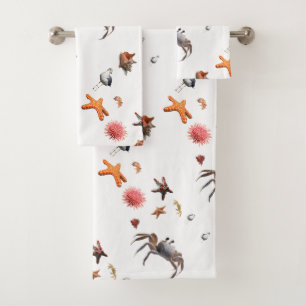 Nautical Ocean Beach Seashell Starfish Set