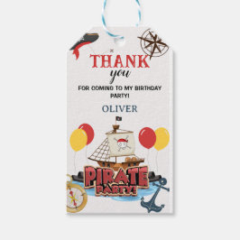 Nautical Pirate Sea Birthday Gracias Etiqueta De R