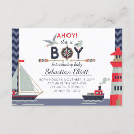 Nautical Sailboat Ahoy Baby Boy Anuncio