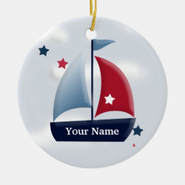 Nautical Sailboat Design Personalizado Ornamento
