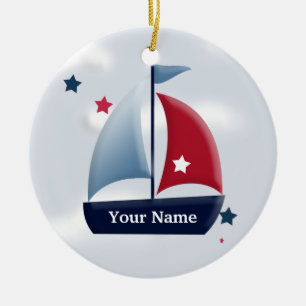 Nautical Sailboat Design Personalizado Ornamento