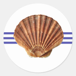 Nautical Seashell - Pegatina del Círculo