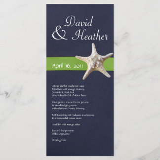 Nautical Starfish Navy el menú Kelly Green