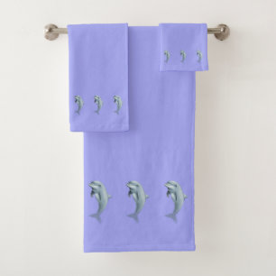 Náutico, Elegante, Delfines sobre azul claro