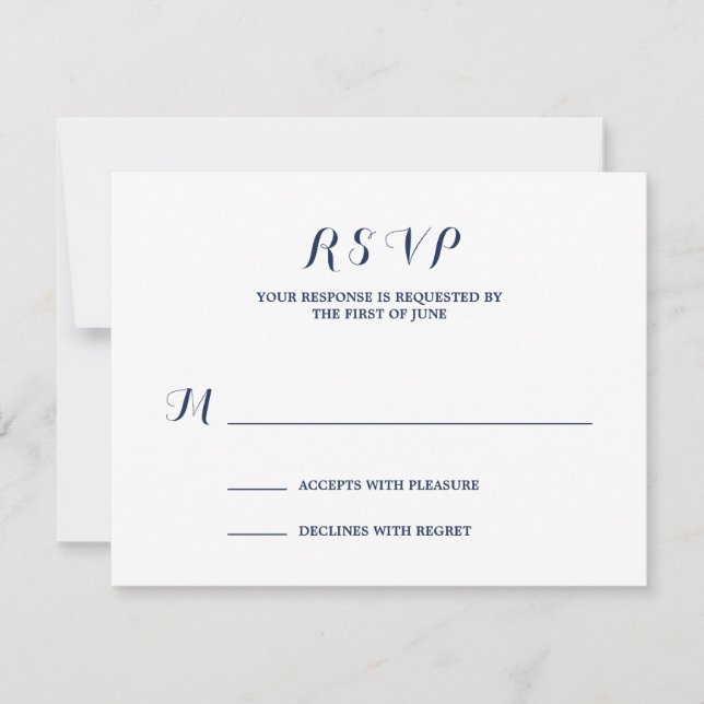 Náutico | Tarjeta de respuesta de boda (Anverso)