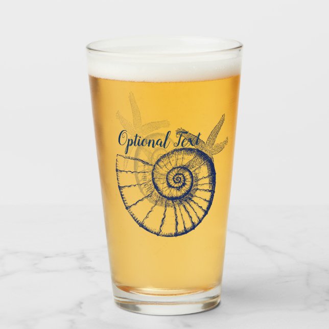 Nautilus Seashell & Starfish Marine Life Personali (Anverso (lleno))