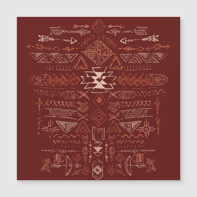 Navajo Aztec: Patrón de Doodle Étnico. (Anverso)