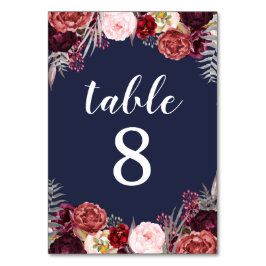Naval Cae Marsala Peony Boda Número de tarjetas