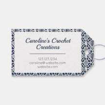 Nave con etiqueta de patrón de encaje de crochet b