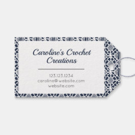 Nave con etiqueta de patrón de encaje de crochet b