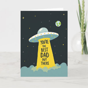 Nave Espacial Feliz Día Papá Tarjeta