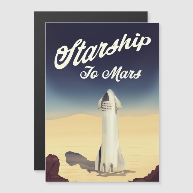 Nave estelar a Marte viaje espacial al estilo vint (Anverso/Reverso)