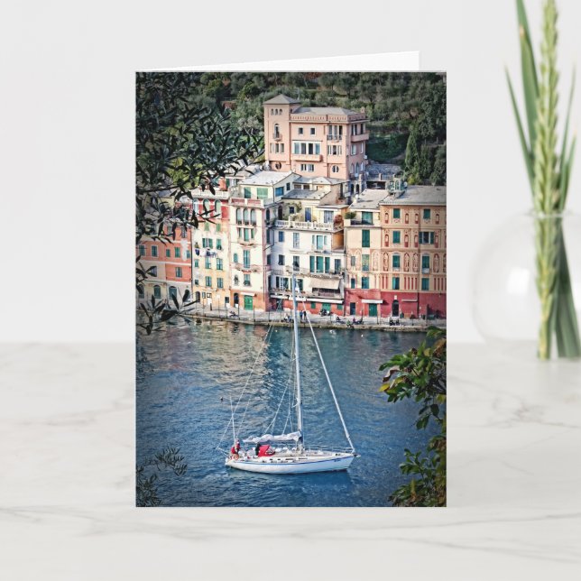 Navegando a Portofino, tarjeta de felicitación de (Anverso)