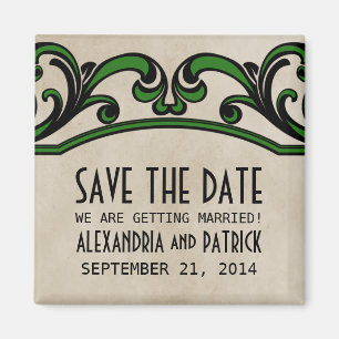 Naves góticas verdes salvan el imán de fecha