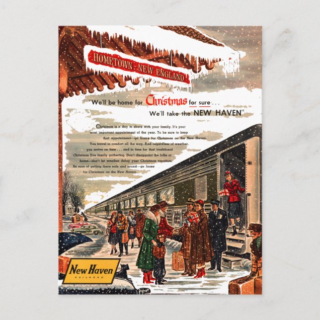 Navidad 1947 del ferrocarril de New Haven (Anverso)