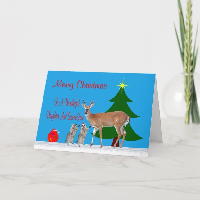 Navidad a la tarjeta de felicitación de la hija y (Anverso)